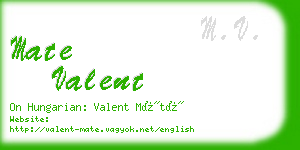 mate valent business card